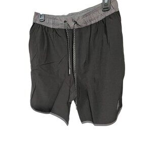 Dixxon Mens Black Athletic Shorts With Gray Trim & Drawstring Size S